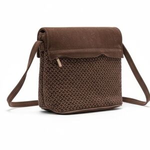 EUC Vintage Black Goth Crochet Suede Purse Handbag!